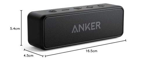 Anker SoundCore 2, Bluetooth Lautsprecher, IPX7, 24h Akku, Dual Bass, Schwarz