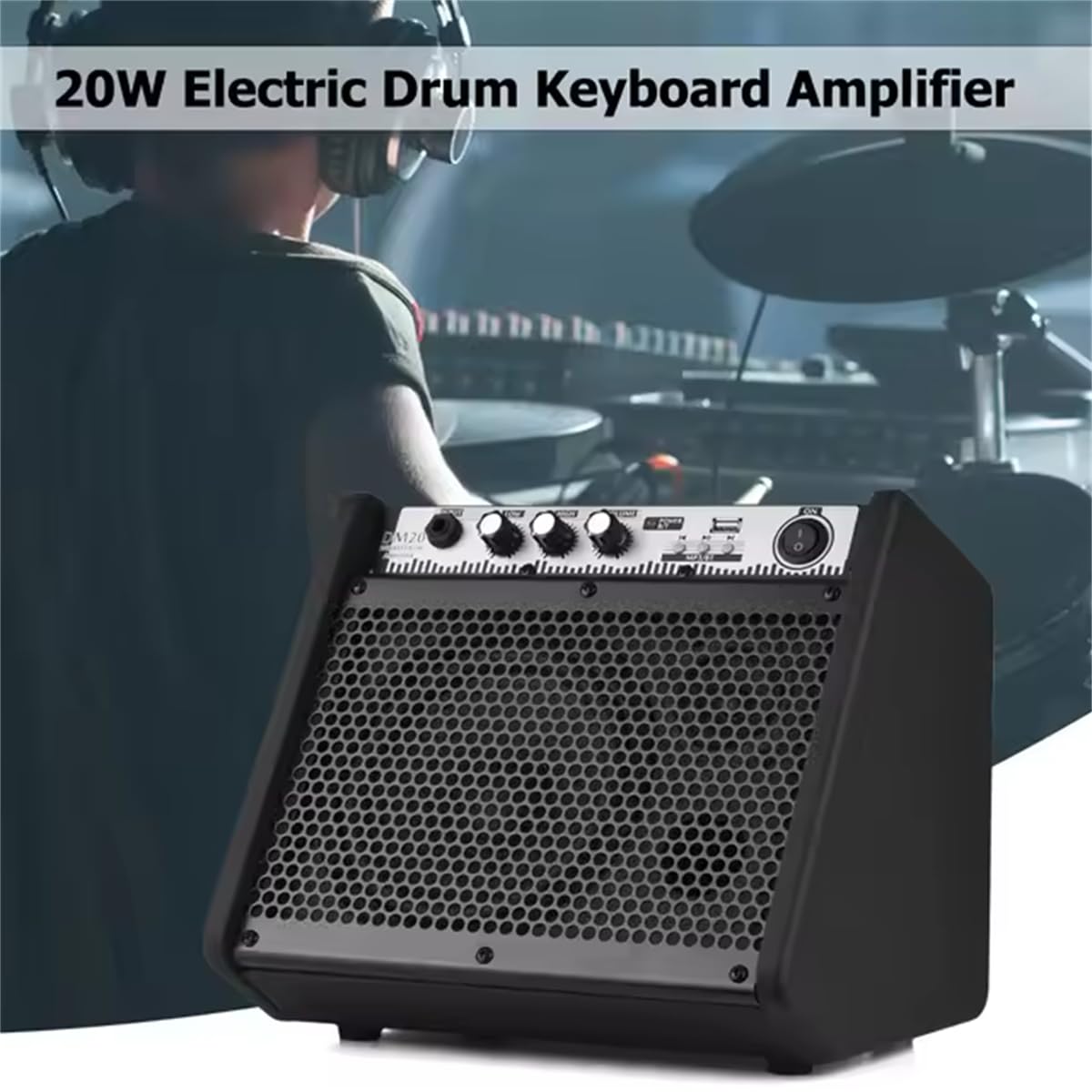 Coolmusic DM20 Bluetooth Monitor-Lautsprecher für E-Drums, Keyboard & Gitarre