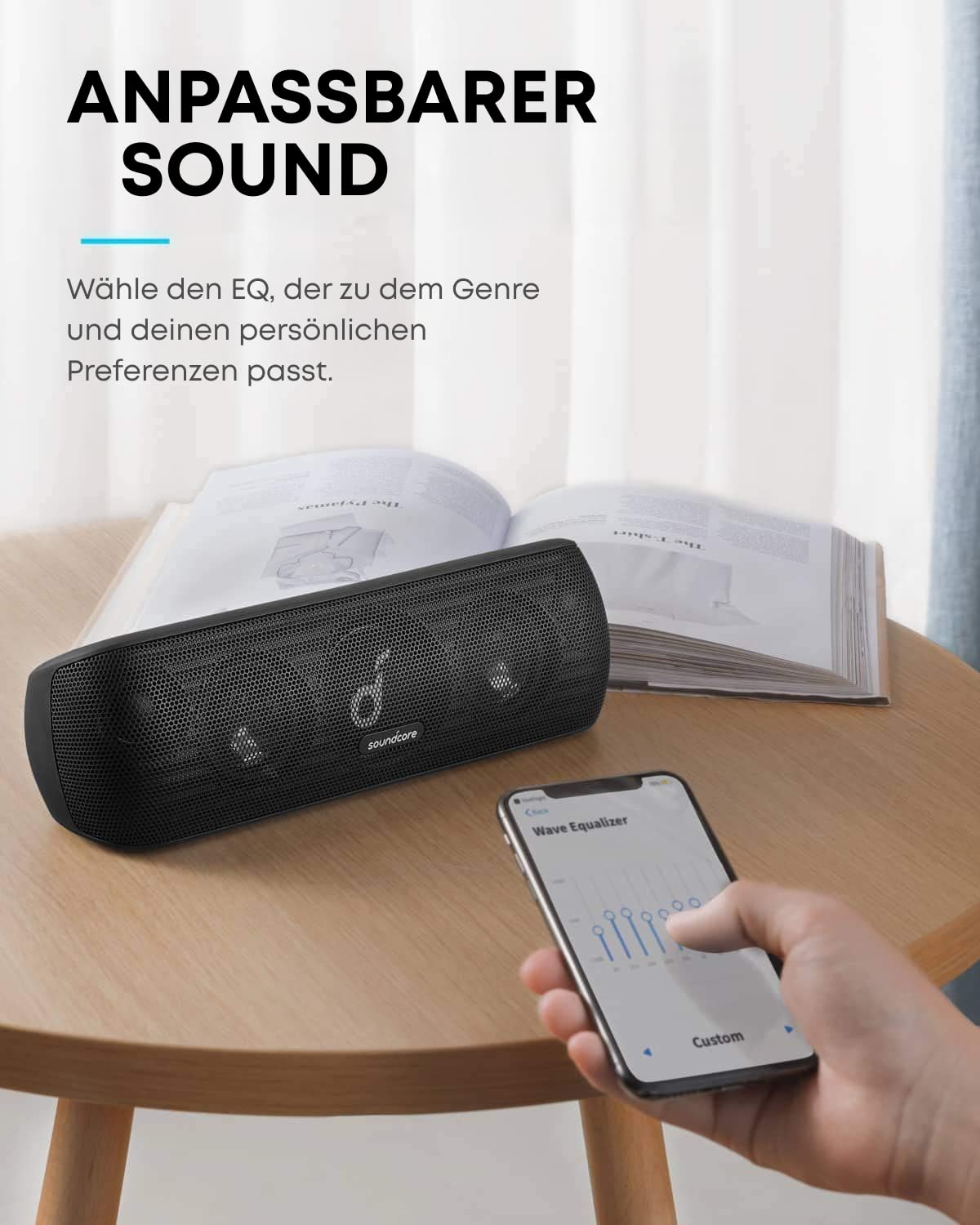 Soundcore Motion+, Bluetooth HiFi Lautsprecher, 30W, IPX7, 12h Akku, Schwarz
