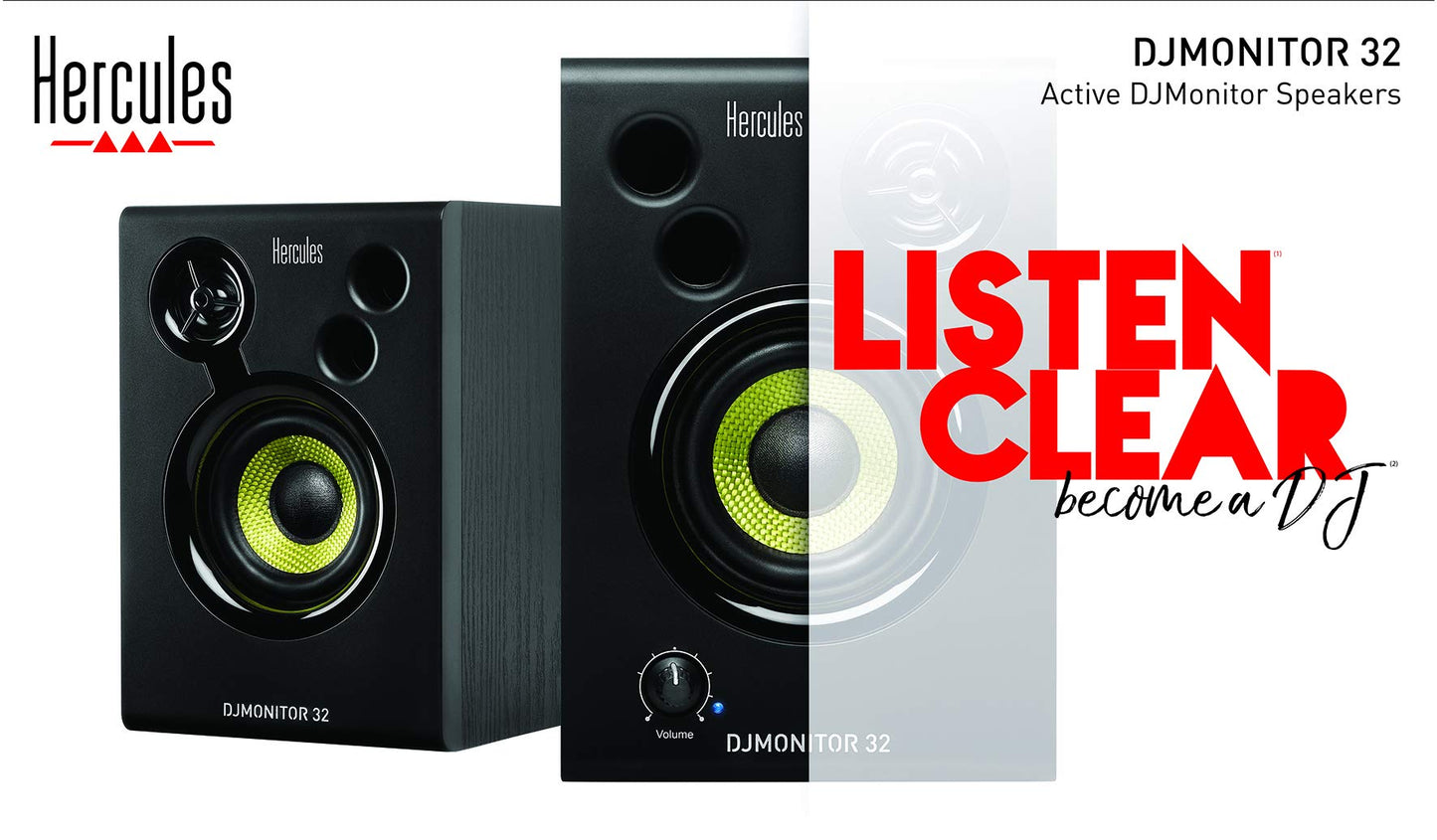 Hercules DJSpeaker 32 Party, 2x15W Aktive Lautsprecher mit Lichteffekten