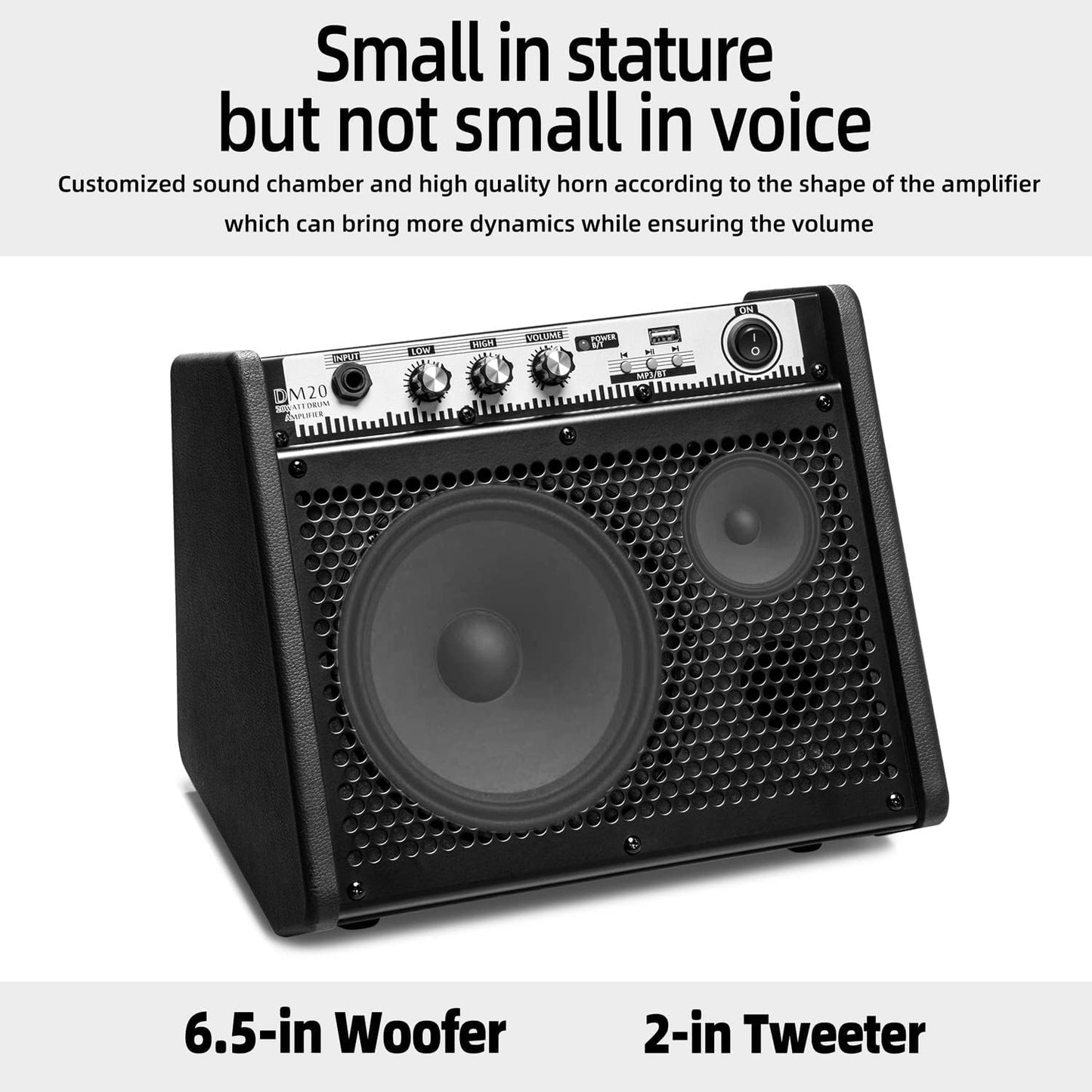 Coolmusic DM20 Bluetooth Monitor-Lautsprecher für E-Drums, Keyboard & Gitarre