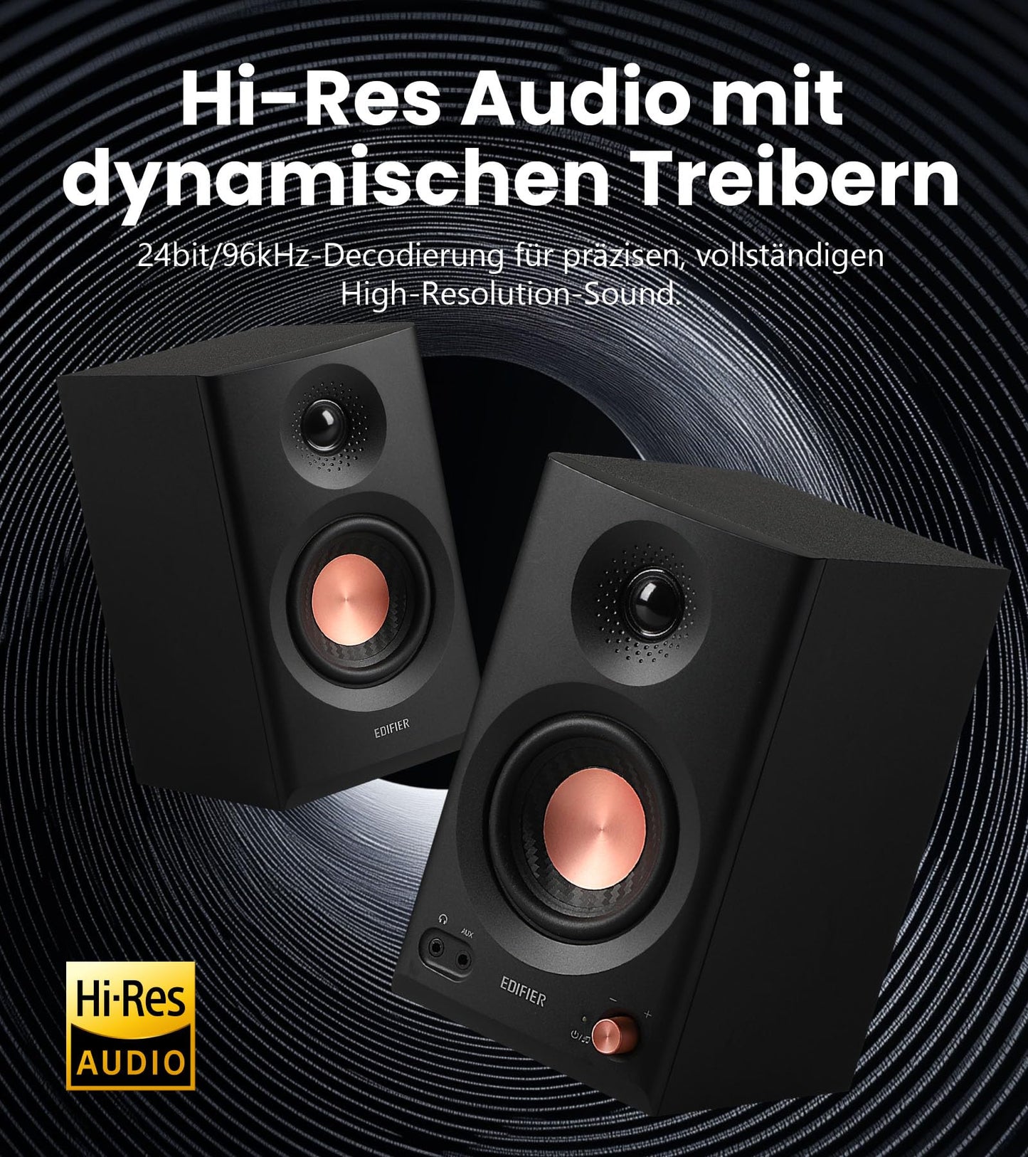 Edifier MR3, 2.0 Studio-Lautsprecher, Hi-Res, Bluetooth, 2x18W, Schwarz