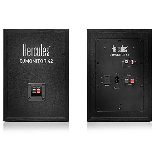 Hercules DJMonitor 42, 80W Aktive DJ-Lautsprecher, 4" Tieftöner, Bass-Reflex