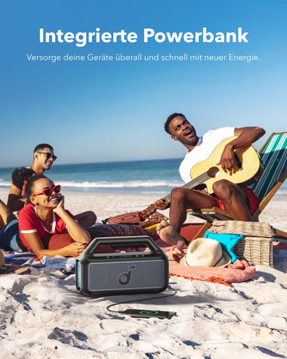 Soundcore Boom 2, 80W Outdoor Bluetooth Lautsprecher, IPX7, 24h Akku