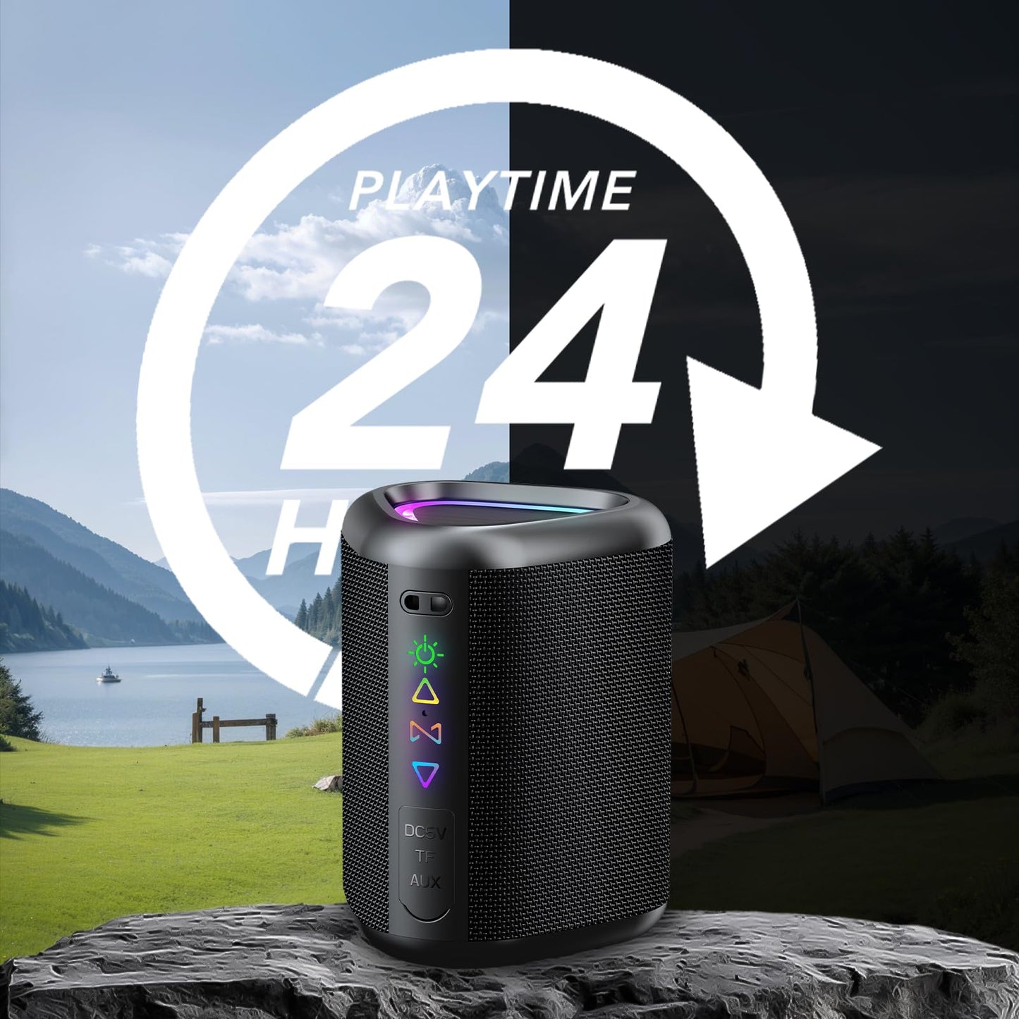 Aowoka Bluetooth Lautsprecher 30W, IPX7, 30h Akku, Bass, Outdoor/Party