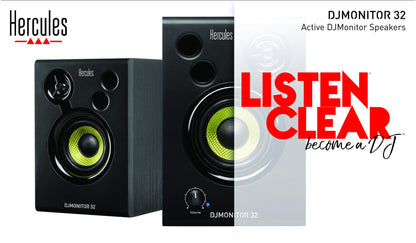 Hercules DJSpeaker 32 Party, 2x15W Aktive Lautsprecher mit Lichteffekten