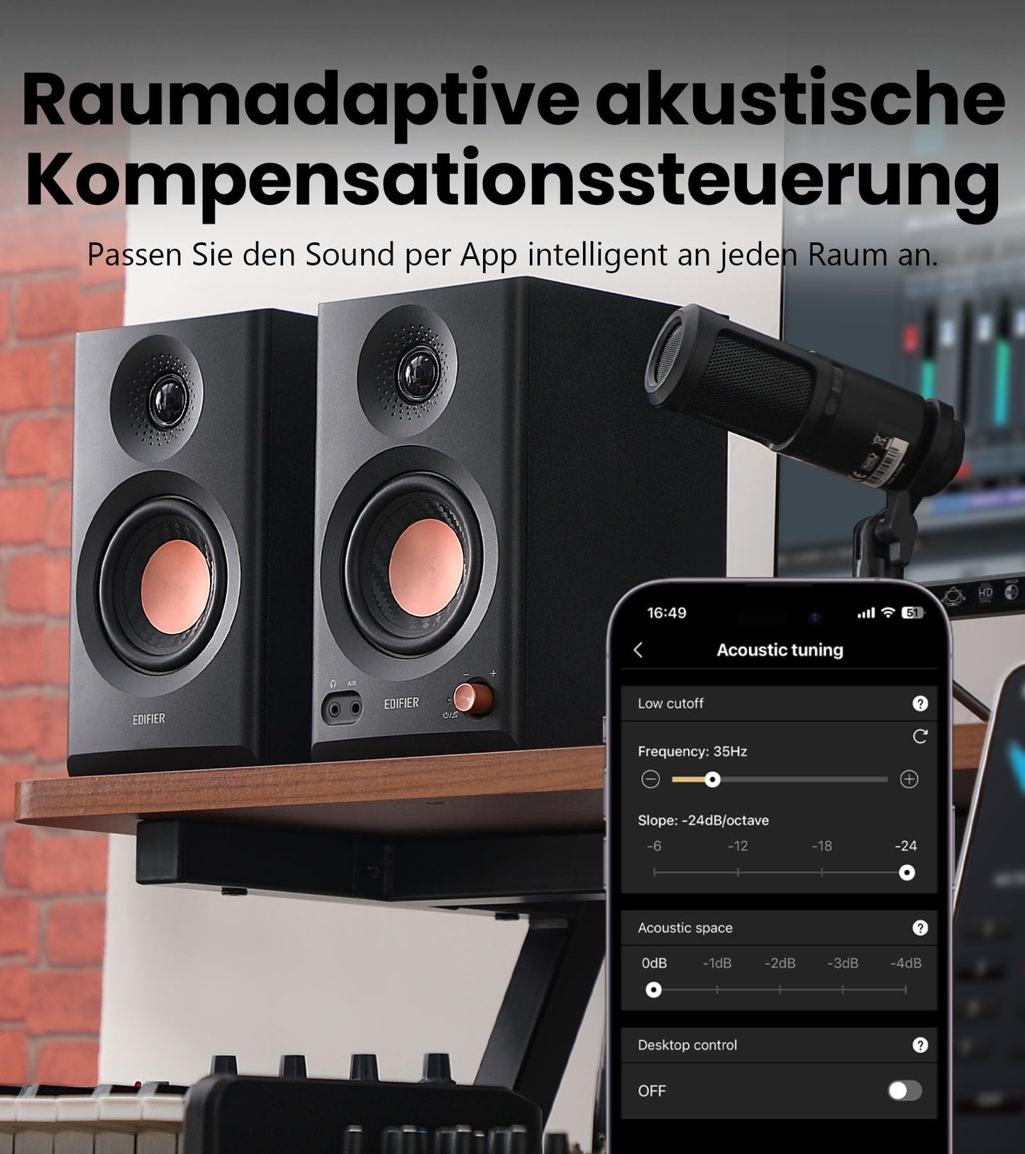 Edifier MR3, 2.0 Studio-Lautsprecher, Hi-Res, Bluetooth, 2x18W, Schwarz