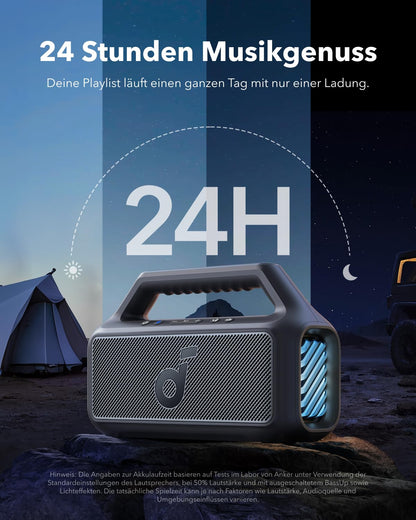 Soundcore Boom 2, 80W Outdoor Bluetooth Lautsprecher, IPX7, 24h Akku