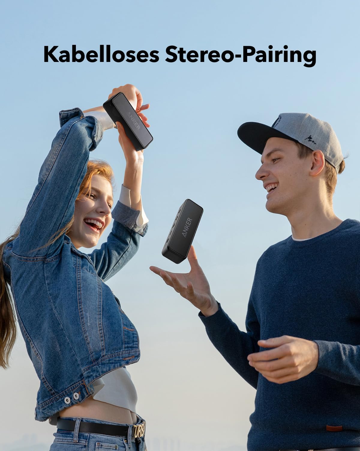 Anker SoundCore 2, Bluetooth Lautsprecher, IPX7, 24h Akku, Dual Bass, Schwarz