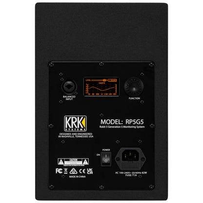 KRK Rokit RP5 G5 Studio-Monitor, 1 Stück, Schwarz