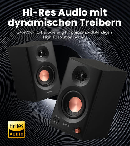 Edifier MR3, 2.0 Studio-Lautsprecher, Hi-Res, Bluetooth, 2x18W, Schwarz