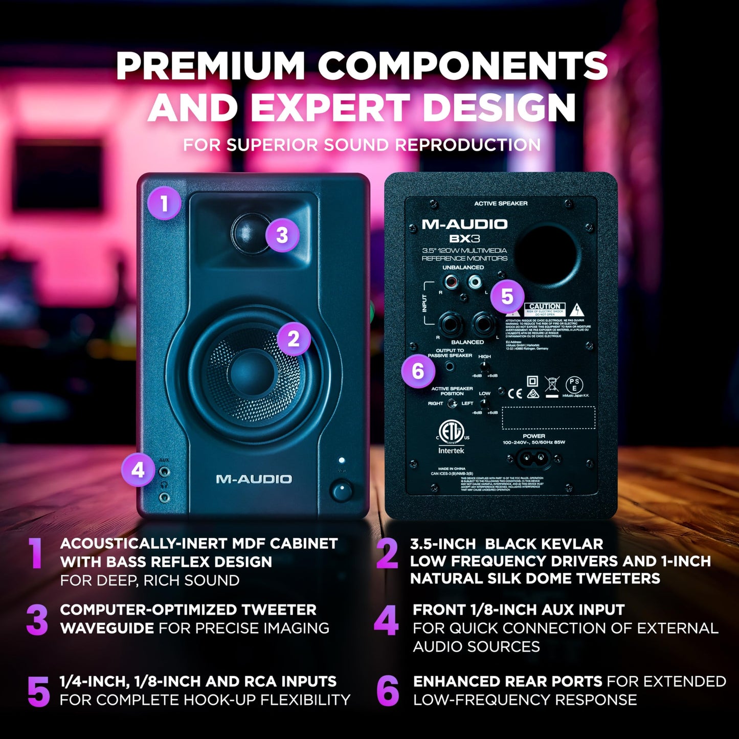 M-Audio BX3, 3.5" Studio-Monitore, 120W, Recording & Multimedia, Paar